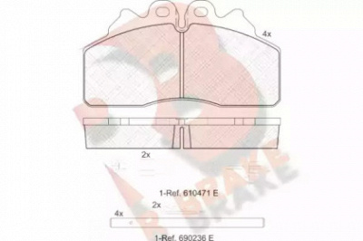 R BRAKE rb1958117 -  Комплект тормозных колодок, дисковый тормоз